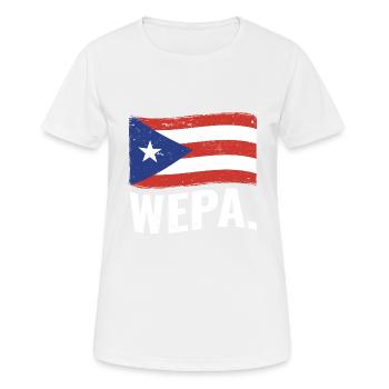 Fier portoricain Wepa Porto Rico Flag Latino - T-shirt respirant Femme - blanc - Devant - AI Model Female 172 dark (172cm)