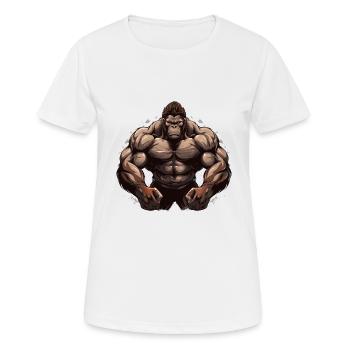 Bodybuilder Gorilla - T-shirt respirant Femme - blanc - Devant - AI Model Female 172 dark (172cm)