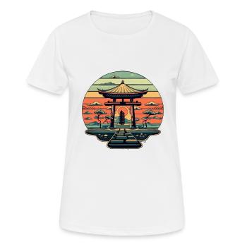 Japanischer Tempel - Frauen T-Shirt atmungsaktiv - Weiß - Vorne - AI Model Female 172 dark (172cm)