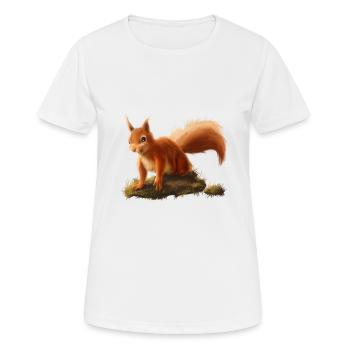 Kleines Eichhörnchen - Frauen T-Shirt atmungsaktiv - Weiß - Vorne - AI Model Female 172 dark (172cm)