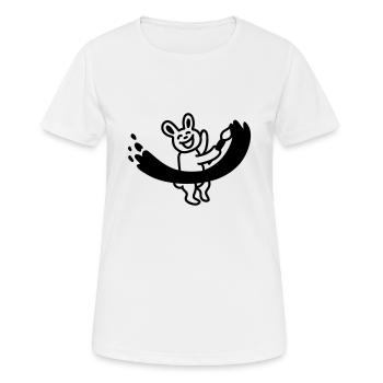 Hare peint avec un pinceau - Line - T-shirt respirant Femme - blanc - Devant - AI Model Female 172 dark (172cm)