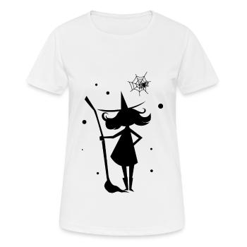 Hexe Zauber Hexenbesen Magie - Frauen T-Shirt atmungsaktiv - Weiß - Vorne - AI Model Female 172 dark (172cm)