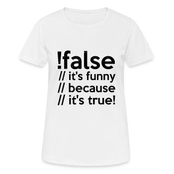 Programmierer false true Informatiker Student Code - Frauen T-Shirt atmungsaktiv - Weiß - Vorne - AI Model Female 172 dark (172cm)