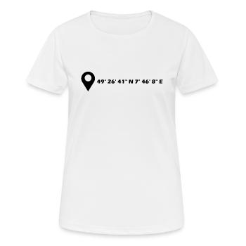 Coordonnées de Kaiserslautern - T-shirt respirant Femme - blanc - Devant - AI Model Female 172 dark (172cm)
