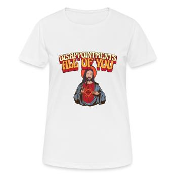 Déceptions à tous drôle Jesus Facepalm - T-shirt respirant Femme - blanc - Devant - AI Model Female 172 dark (172cm)