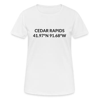 Cedar Rapids, Iowa, USA Coordinates - Women's Breathable T-Shirt - white - Front - AI Model Female 172 dark (172cm)