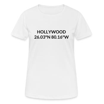 Hollywood Florida USA Koordinaten - Frauen T-Shirt atmungsaktiv - Weiß - Vorne - AI Model Female 172 dark (172cm)