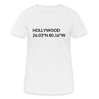 Coordonnées Hollywood, Floride, États-Unis - T-shirt respirant Femme - blanc - Devant - AI Model Female 172 dark (172cm)