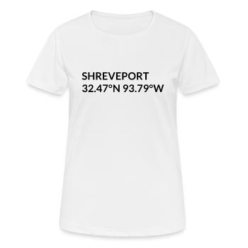 Shreveport Louisiana USA Koordinaten - Frauen T-Shirt atmungsaktiv - Weiß - Vorne - AI Model Female 172 dark (172cm)