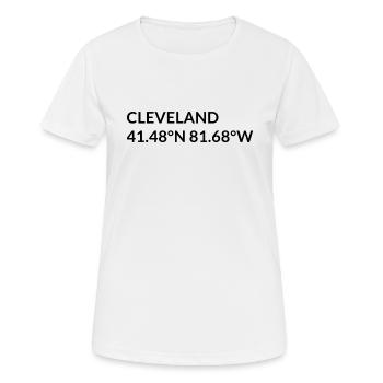 Coordonnées de Cleveland, Ohio, USA - T-shirt respirant Femme - blanc - Devant - AI Model Female 172 dark (172cm)