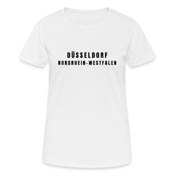 Düsseldorf Nordrhein-Westfalen - Frauen T-Shirt atmungsaktiv - Weiß - Vorne - AI Model Female 172 dark (172cm)