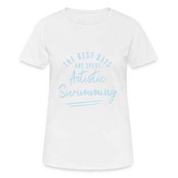 Les meilleurs jours sont passés à nager artistiquement Dictons - T-shirt respirant Femme - blanc - Devant - AI Model Female 172 dark (172cm)