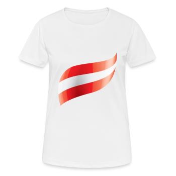 Le drapeau autrichien agité - T-shirt respirant Femme - blanc - Devant - AI Model Female 172 dark (172cm)
