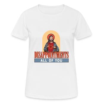 Drôle de Jesus Facepalm Meme Déceptions Tout de - T-shirt respirant Femme - blanc - Devant - AI Model Female 172 dark (172cm)