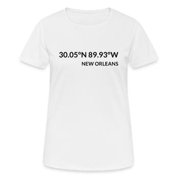 New Orleans Louisiana USA Koordinaten - Frauen T-Shirt atmungsaktiv - Weiß - Vorne - AI Model Female 172 dark (172cm)