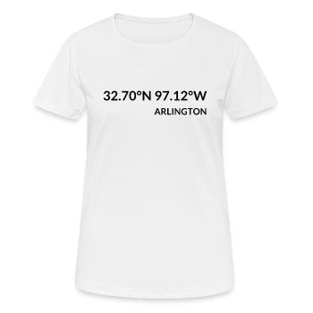 Arlington, Texas, USA Coordinates - Women's Breathable T-Shirt - white - Front - AI Model Female 172 dark (172cm)