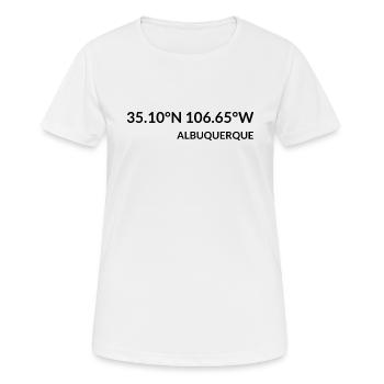 Albuquerque New Mexico USA Koordinaten - Frauen T-Shirt atmungsaktiv - Weiß - Vorne - AI Model Female 172 dark (172cm)