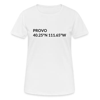 Provo Utah USA Koordinaten - Frauen T-Shirt atmungsaktiv - Weiß - Vorne - AI Model Female 172 dark (172cm)