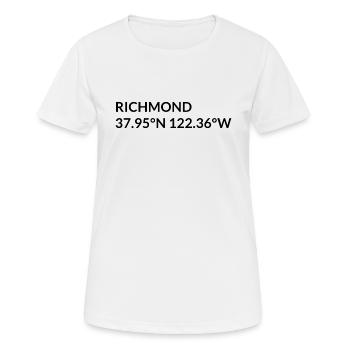 Coordonnées de Richmond, Californie, États-Unis - T-shirt respirant Femme - blanc - Devant - AI Model Female 172 dark (172cm)