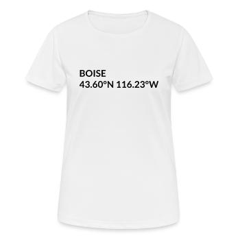 Coordonnées de Boise, Idaho, États-Unis - T-shirt respirant Femme - blanc - Devant - AI Model Female 172 dark (172cm)