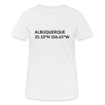 Albuquerque New Mexico USA Koordinaten - Frauen T-Shirt atmungsaktiv - Weiß - Vorne - AI Model Female 172 dark (172cm)