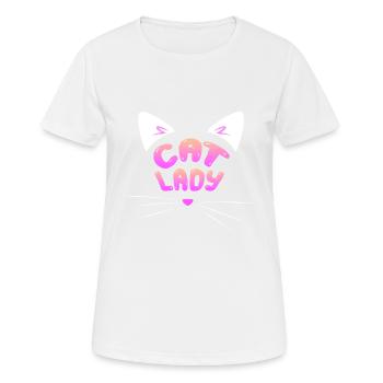 Cat Lady Cute Whiskers Feminine Feline Vibes - Women's Breathable T-Shirt - white - Front - AI Model Female 172 dark (172cm)
