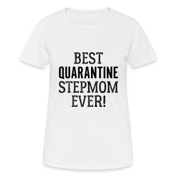Meilleure belle-mère de quarantaine de tous les temps Humour - T-shirt respirant Femme - blanc - Devant - AI Model Female 172 dark (172cm)