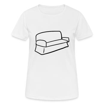 Meubles de salon symbole de canapé - T-shirt respirant Femme - blanc - Devant - AI Model Female 172 dark (172cm)