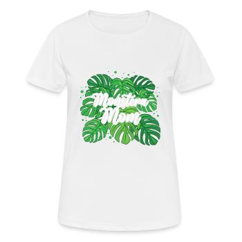 Monstera Mom - Women's Breathable T-Shirt - white - Front - AI Model Female 172 dark (172cm)