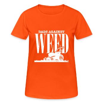 Lawnmowing Dad Funny Gardening Quote Dads Against - Frauen T-Shirt atmungsaktiv - Neonorange - Vorne - AI Model Female 172 dark (172cm)