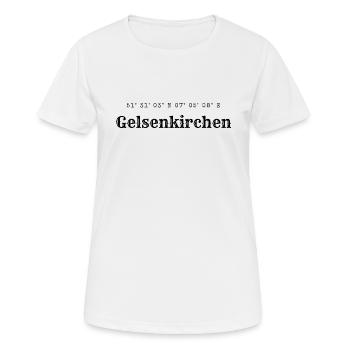 Coordonnées de Gelsenkirchen - T-shirt respirant Femme - blanc - Devant - AI Model Female 172 dark (172cm)