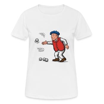 Franzose spielt Petanque für einen Petanque - Frauen T-Shirt atmungsaktiv - Weiß - Vorne - AI Model Female 172 dark (172cm)