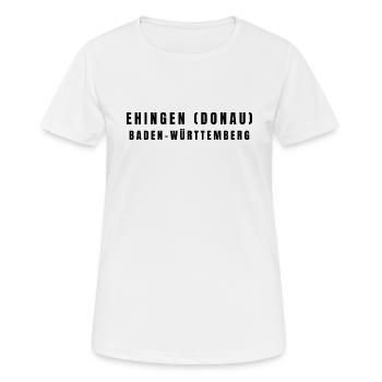 Ehingen (Donau) Baden-Württemberg - Frauen T-Shirt atmungsaktiv - Weiß - Vorne - AI Model Female 172 dark (172cm)