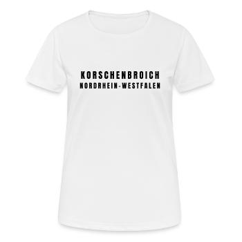 Korschenbroich Nordrhein-Westfalen - Frauen T-Shirt atmungsaktiv - Weiß - Vorne - AI Model Female 172 dark (172cm)