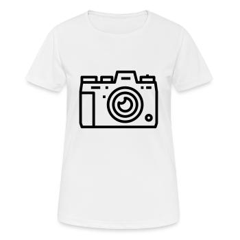 Caméra photo appareil photo numérique - T-shirt respirant Femme - blanc - Devant - AI Model Female 172 dark (172cm)