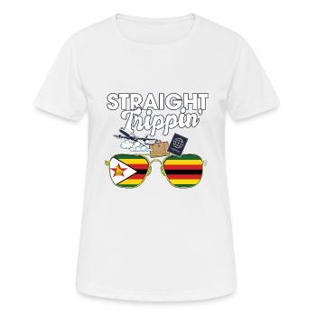 Straight Trippin' Zimbabwe Vacation Tour Travel - Frauen T-Shirt atmungsaktiv - Weiß - Vorne - AI Model Female 172 dark (172cm)
