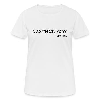 Sparks Nevada USA Koordinaten - Frauen T-Shirt atmungsaktiv - Weiß - Vorne - AI Model Female 172 dark (172cm)