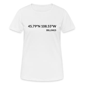 Billings, Montana, USA Coordinates - Women's Breathable T-Shirt - white - Front - AI Model Female 172 dark (172cm)