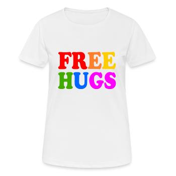 Free hugs - Frauen T-Shirt atmungsaktiv - Weiß - Vorne - AI Model Female 172 dark (172cm)