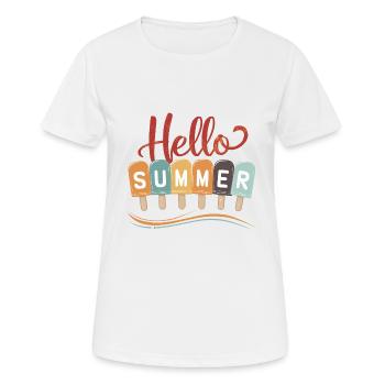 Eiswaffeln Sommerspaß für einen Eis Fan - Frauen T-Shirt atmungsaktiv - Weiß - Vorne - AI Model Female 172 dark (172cm)