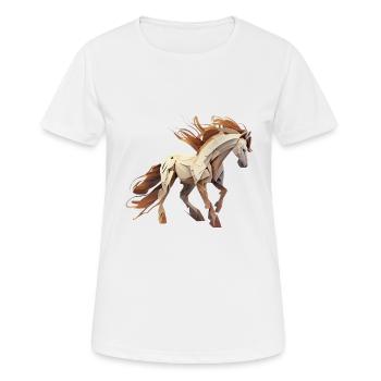 Cheval sauvage - T-shirt respirant Femme - blanc - Devant - AI Model Female 172 dark (172cm)