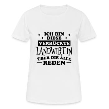 Landwirtin Spruch Job Traktor Landwirtin Geschenk - Frauen T-Shirt atmungsaktiv - Weiß - Vorne - AI Model Female 172 dark (172cm)