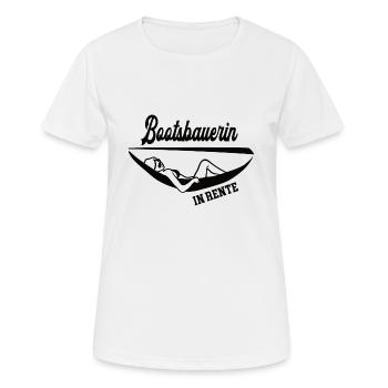 Bootsbauerin in Rente Rentenbeginn Bootsbauer Frau - Frauen T-Shirt atmungsaktiv - Weiß - Vorne - AI Model Female 172 dark (172cm)