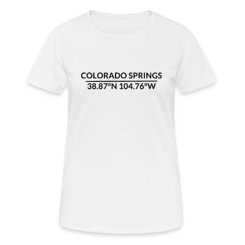 Colorado Springs Colorado USA Koordinaten - Frauen T-Shirt atmungsaktiv - Weiß - Vorne - AI Model Female 172 dark (172cm)
