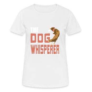 Communication canine Pro Humour animalier - T-shirt respirant Femme - blanc - Devant - AI Model Female 172 dark (172cm)