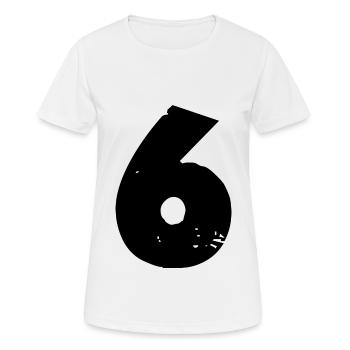 6 Zahl - Frauen T-Shirt atmungsaktiv - Weiß - Vorne - AI Model Female 172 dark (172cm)