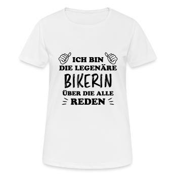 Bikerin Lustiger Spruch Bike Fun Sprüche Geschenk - Frauen T-Shirt atmungsaktiv - Weiß - Vorne - AI Model Female 172 dark (172cm)