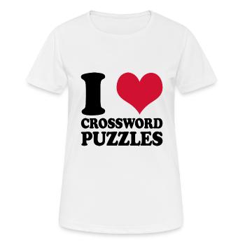 Puzzle I Love Crossword Puzzles - Women's Breathable T-Shirt - white - Front - AI Model Female 172 dark (172cm)
