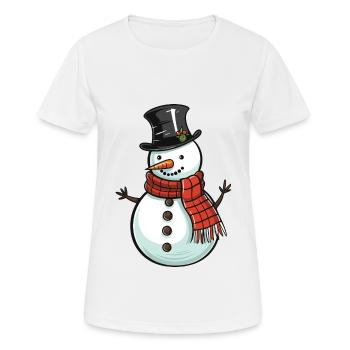 Bonhomme de neige Hiver Neige - T-shirt respirant Femme - blanc - Devant - AI Model Female 172 dark (172cm)