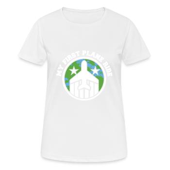 My First Airplane Ride Vacation Trip Solo - Women's Breathable T-Shirt - white - Front - AI Model Female 172 dark (172cm)